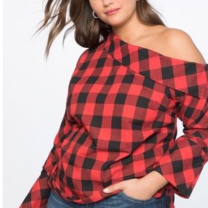 Buffalo Plaid scoop neck